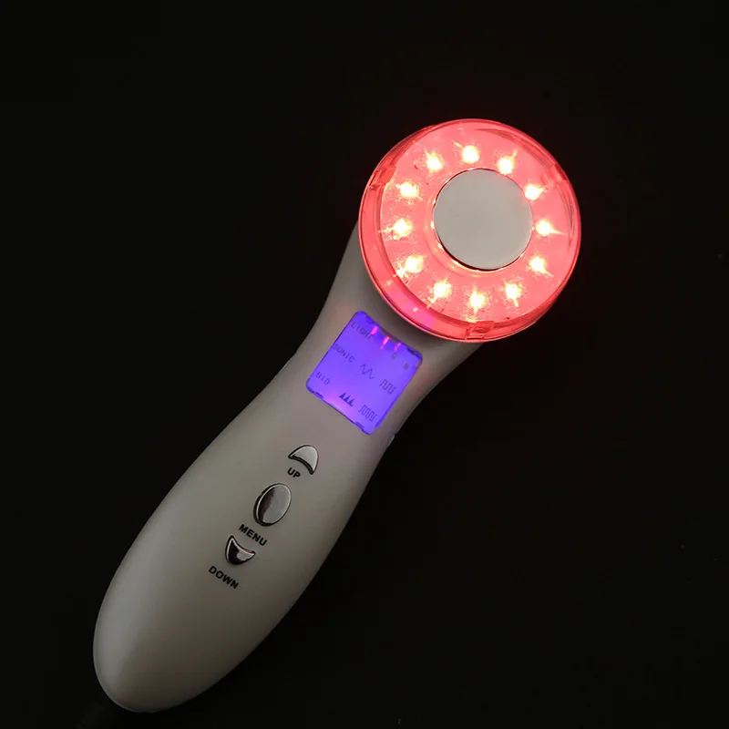 Новый ЖК ультразвуковой массажер для лица чистая акне ультразвуковая терапия