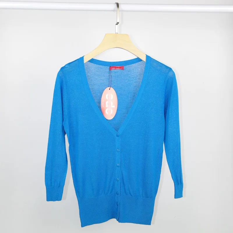 Женский трикотажный кардиган с V образным вырезом и длинным рукавом|knitwear cardigan|brand