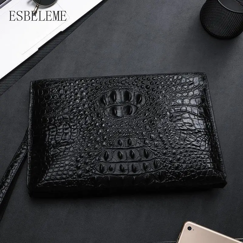 Новинка 2019 мужские клатчи бумажники для телефона черная натуральная деловая