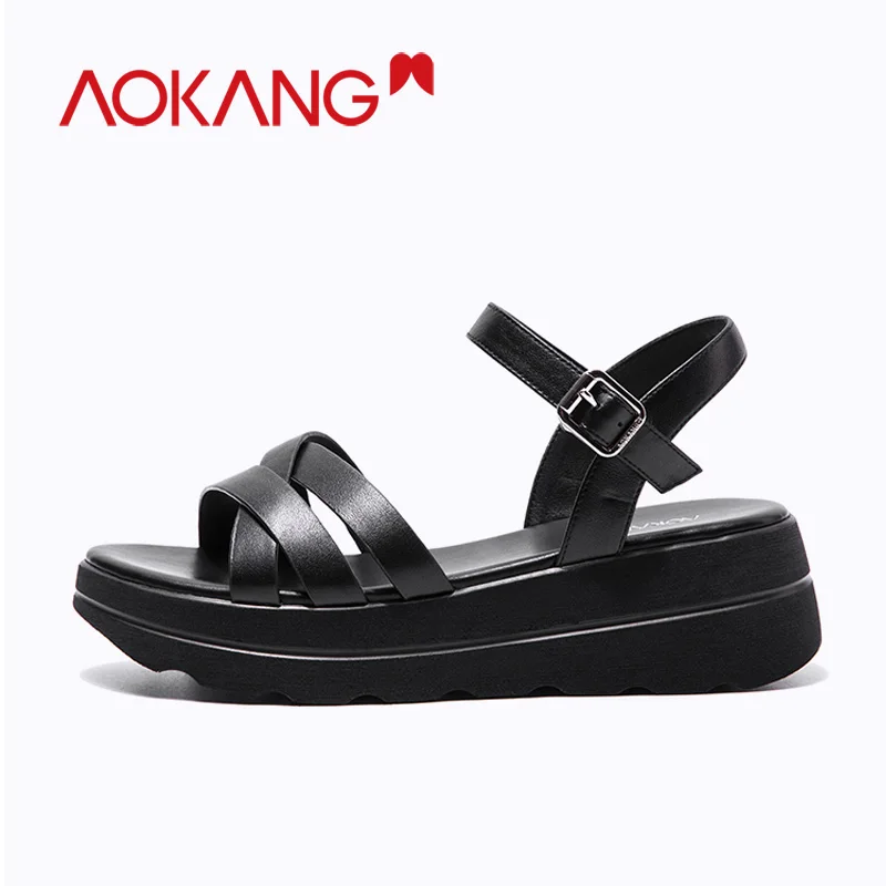 Женские босоножки на платформе AOKANG повседневные резиновой подошве с ремешком
