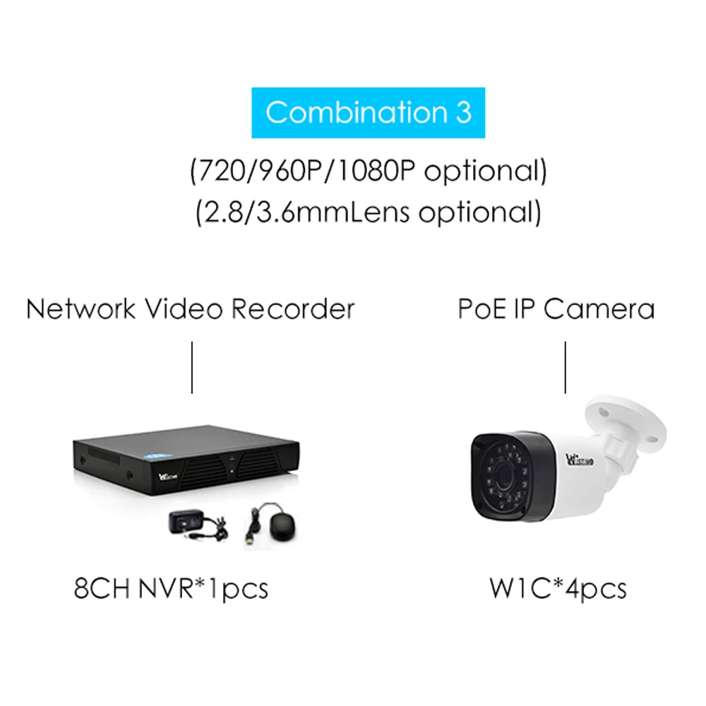 Wistino POE IP CCTV Камера xmeye 8ch NVR Наборы 720 P 960 1080 наружного наблюдения видео