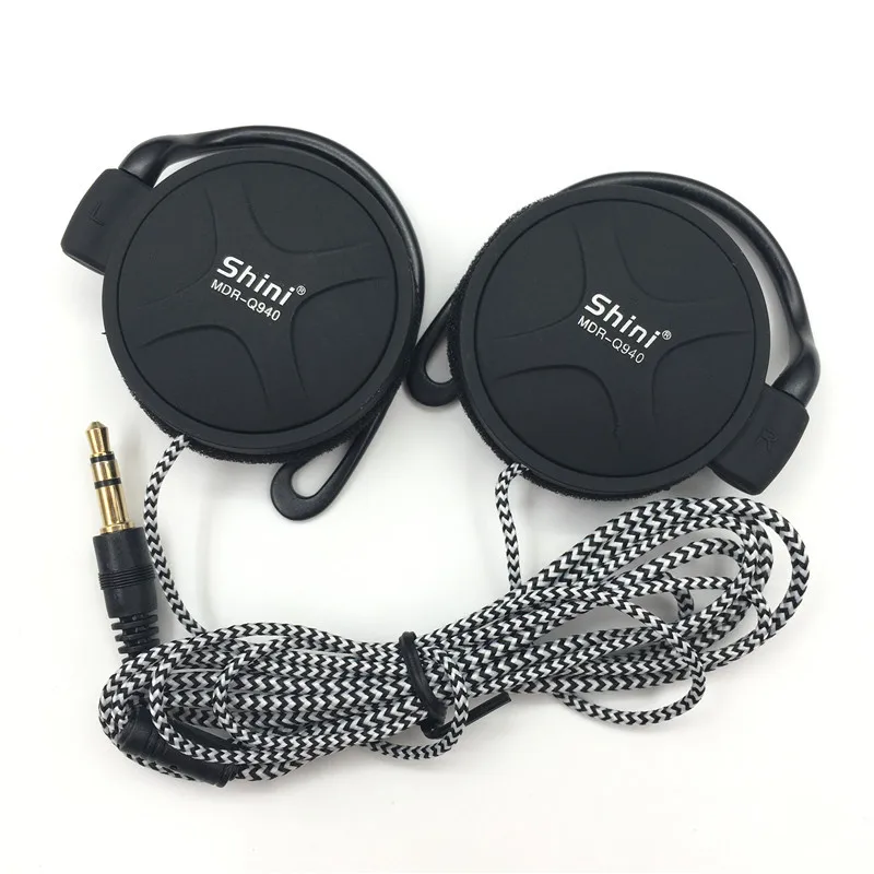 Наушники 3,5 мм, супер бас, гарнитура, Заушник, наушники для Mp3 плеера, компьютера, мобильного телефона, наушники, опт, ShiniQ940 - Цвет: Black No Mic