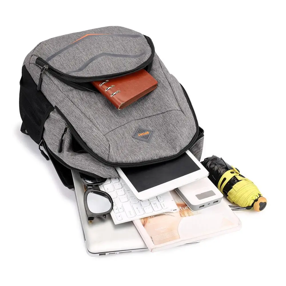 Дорожный рюкзак для ноутбука деловой Противоугонный тонкий прочный с USB зарядкой