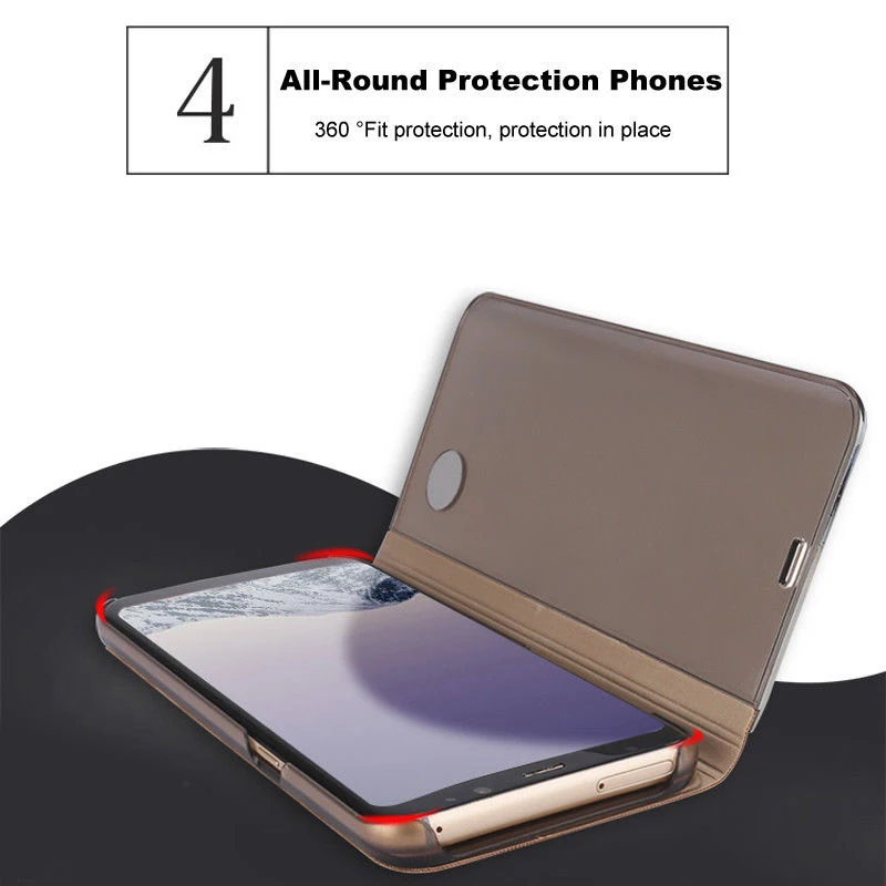 Умный зеркальный чехол для Samsung J4 J6 Plus 2018 J3 J5 J7 PRO 2017 PRIME 2 J2 A3 A5 A7 A6 A8 S8 S9 откидной