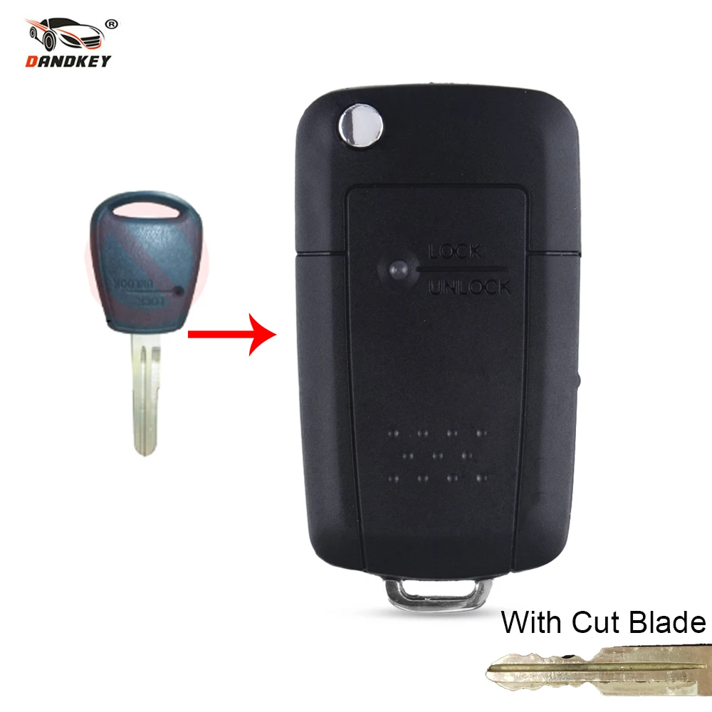 Dandkey cut/uncut blade 1 кнопка дистанционного складывания раскладной чехол для Hyundai Getz Accent