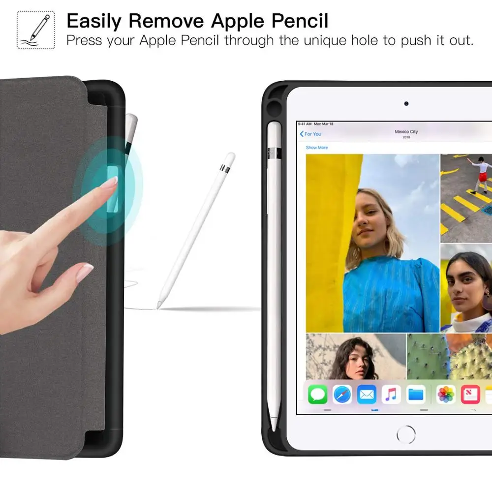 For iPad mini 5 7.9 case W pencil holder Ultra Slim Lightweight Smart Protective Stand TPU back Cover 4 Case | Компьютеры и офис