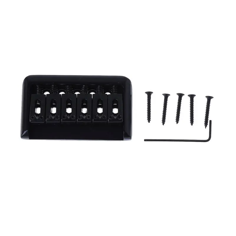 

6 String Electric Guitar Bridge Hard Tail Top Load Fixed Hard Tail Parts Black