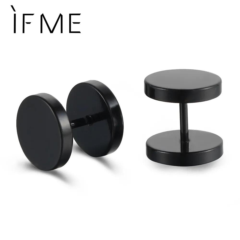 Модные винты IF ME 2017 черные серьги гвоздики из нержавеющей стали в стиле стимпанк