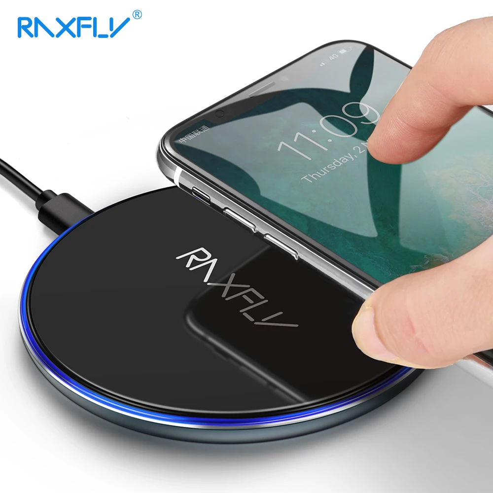 RAXFLY Ци 10 Вт Беспроводной Зарядное устройство для iPhone X S MAX XR samsung примечание 9 S9