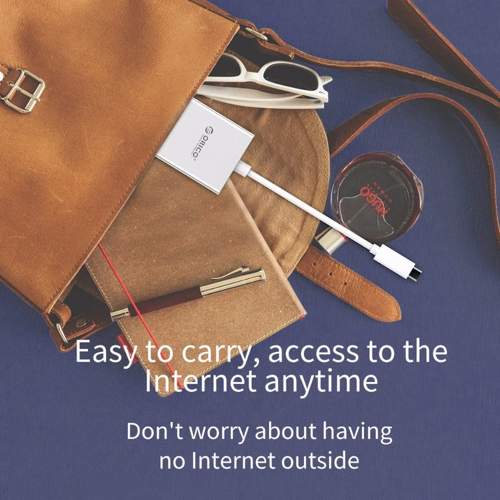 Алюминиевый адаптер ORICO Type C к RJ45 гигабитная Ethernet карта 1000 Мбит/с концентратор PD