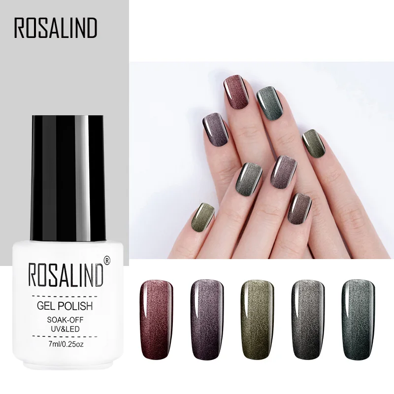 ROSALIND Magent Гель лак кошачий глаз Гибридный для ногтей с волшебной палкой Vernis