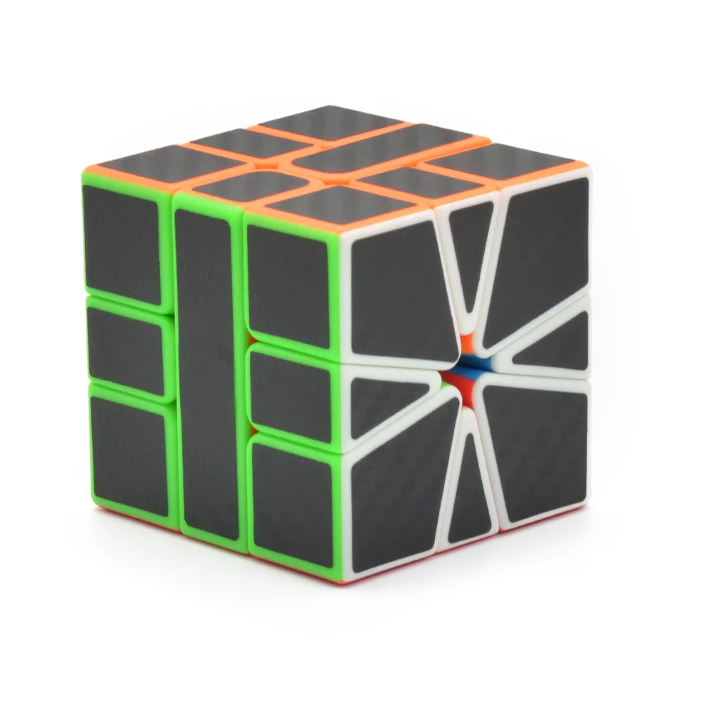 

SQ1 Square-1 56mm 3x3x3 Speed Magic Cube Twist Puzzle Toy Brain Teaser IQ Game 3x3 Black Carbon Fibre Special-shaped ABS Smooth