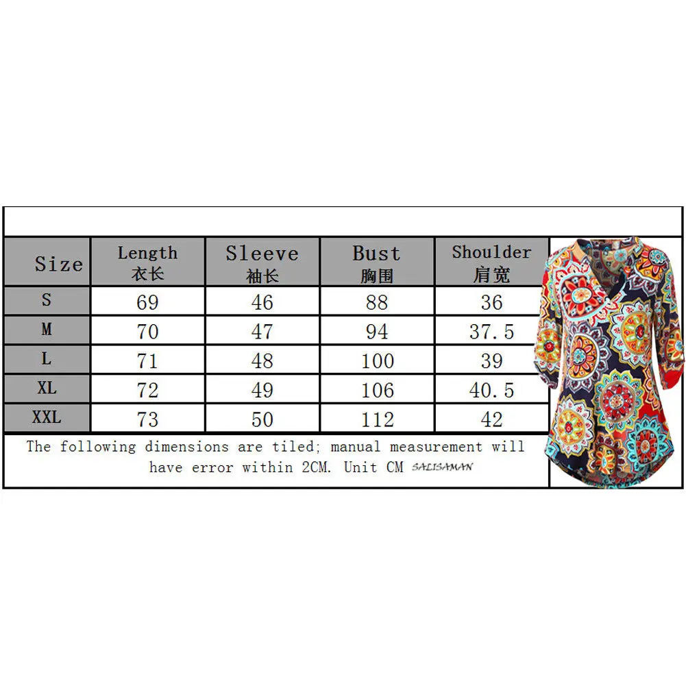 

MeiHuiDa 2018 New Style Fashion Women's Casual Irregular Printed Long Sleeve Blouse Loose Tunic Tops