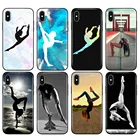 Черный чехол из ТПУ для iphone 5 5s SE 2020 6 6s 7 8 plus x 10, силиконовый чехол для iphone XR XS 11 pro Max, силуэт гимнастики