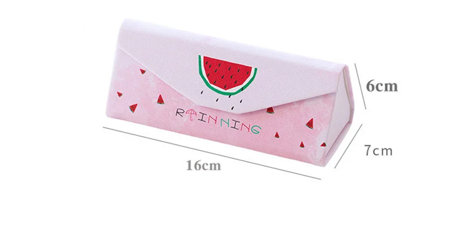 AudWhale Cute Style Sunglasses Case Fold PU Leather Simple Spectacle Case Cute Girls Portable Glasses Cases