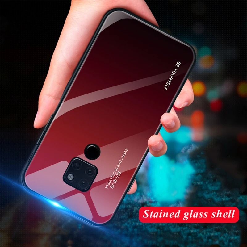 Стеклянный чехол для Huawei Mate 20 Lite 10 Pro градиентный из закаленного стекла Honor View View20