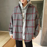 the 2020 autumn and winter youth new style of fashionable male character stripe is loose big code long sleeve trend joker shirt