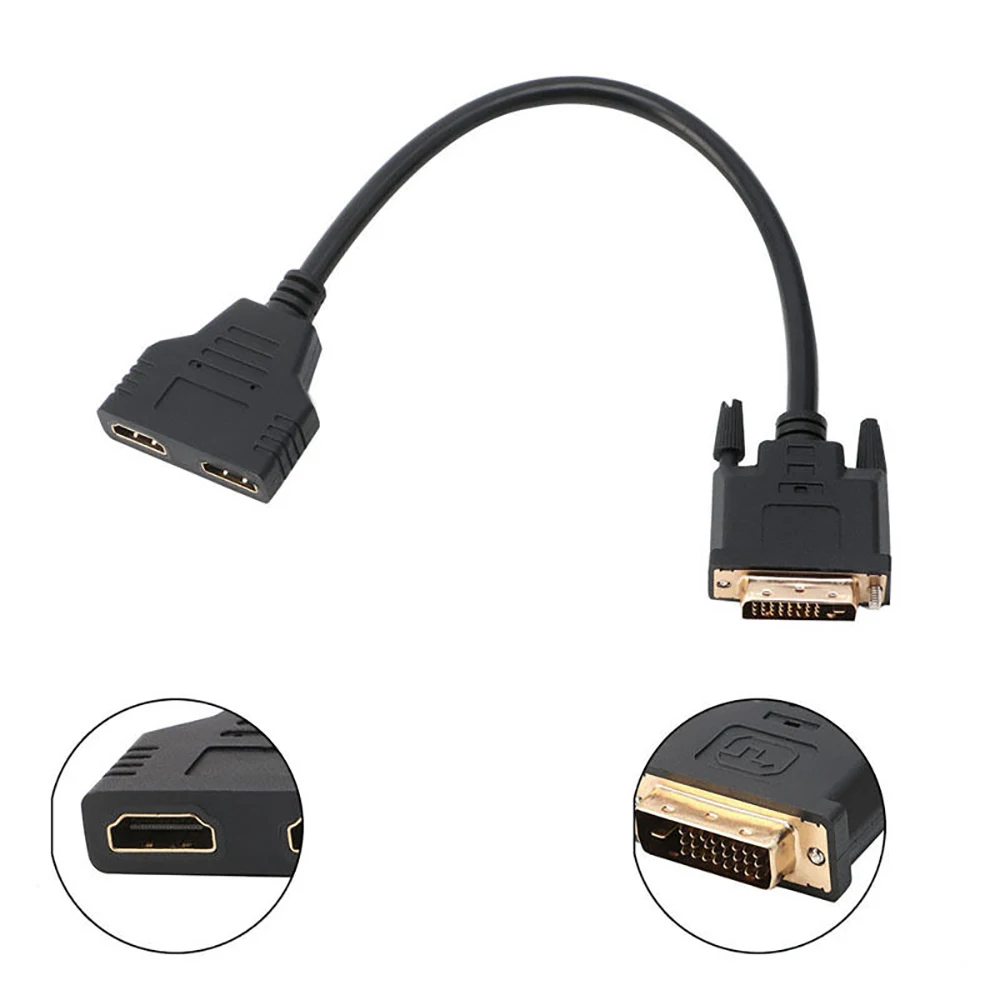 30 см/11 81 дюйма DVI D Мужской (24 + 1) к 1080P HDMI двойной женский y сплиттер видео кабель