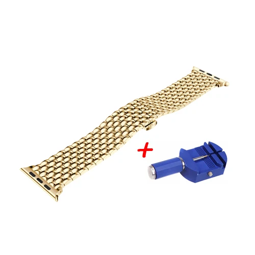 gold Браслет для Apple watch band 4 44 мм 40 мм correa aple watch 42 мм 38 мм ремешок из нержавеющей стали ремешок для наручных часов Iwatch 4 3 2 1 - Цвет ремешка: gold