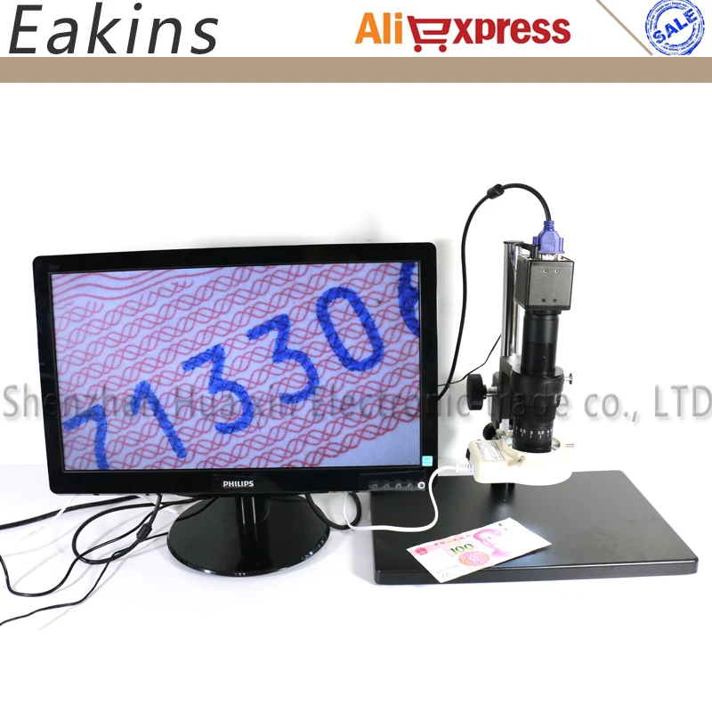 USB VGA выходы CCD CMOS промышленный микроскоп камера + 180X C Mount объектив 56 светодиодных
