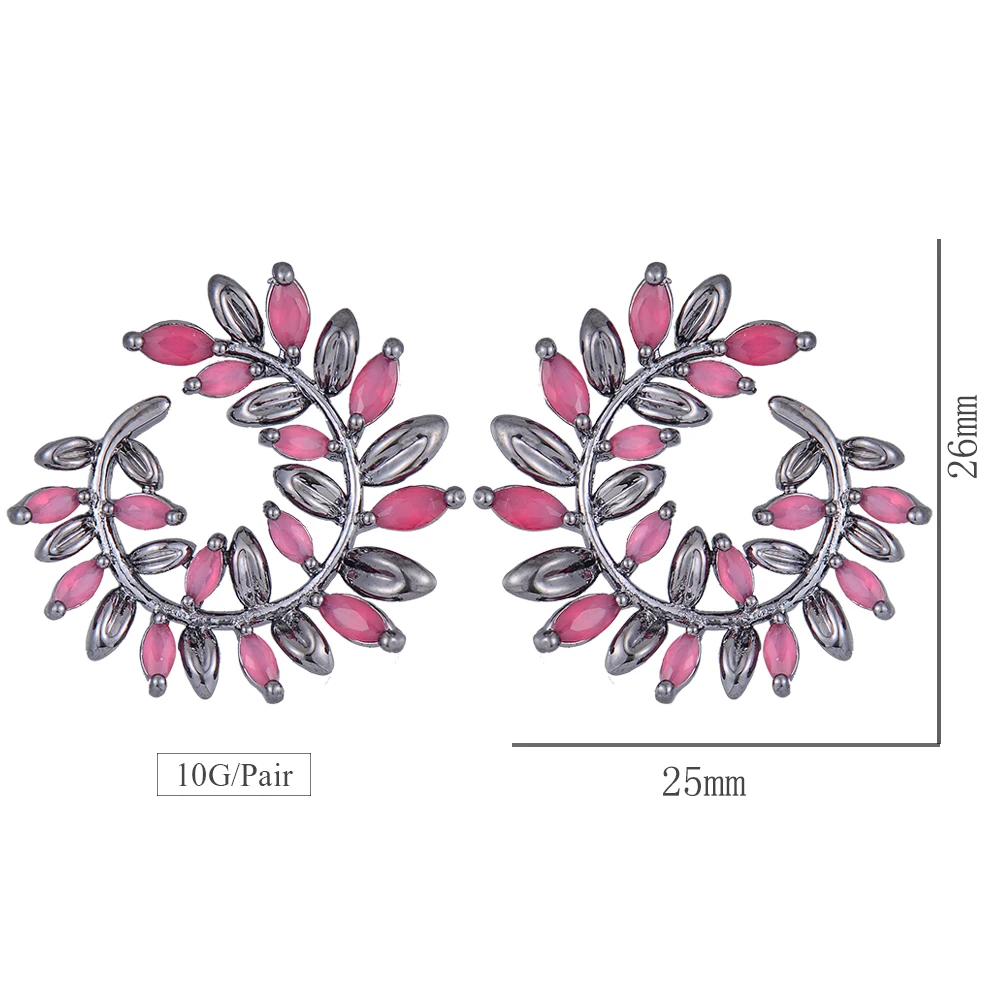 missvikki Bohemia Bridal Wedding Jewelry Handmade Cubic Zirconia Leaves Stud Earrings for Women Accessories Top Quality | Украшения и