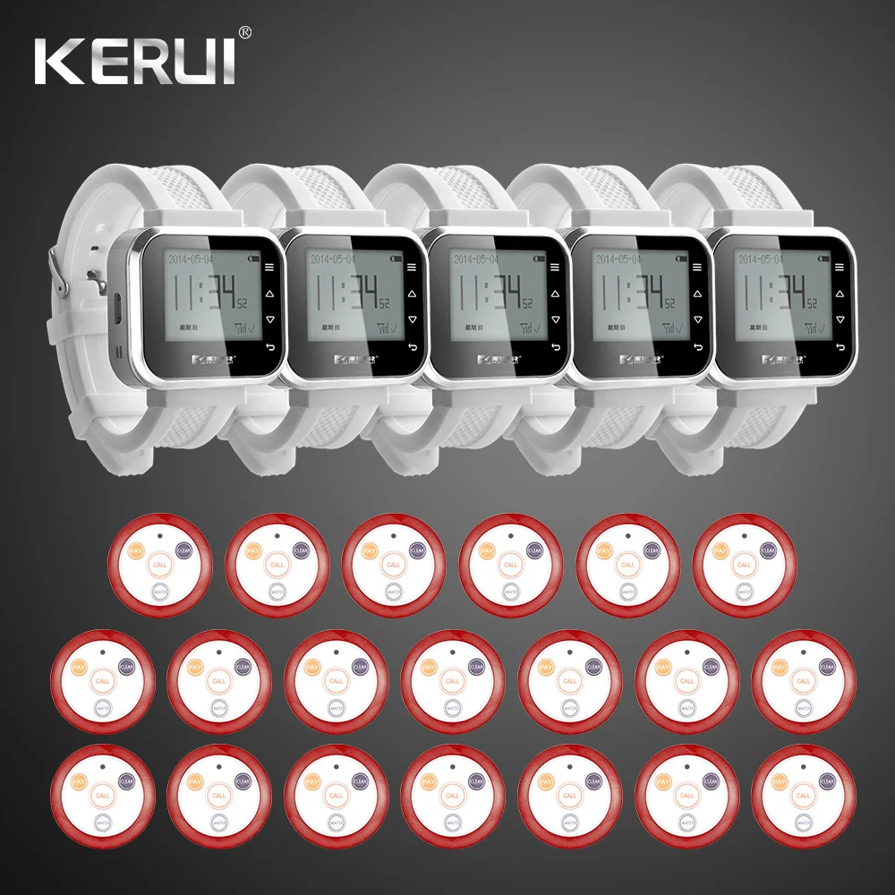 KERUI KR C166 Модная белая черная Беспроводная система вызова пейджера официанта часы