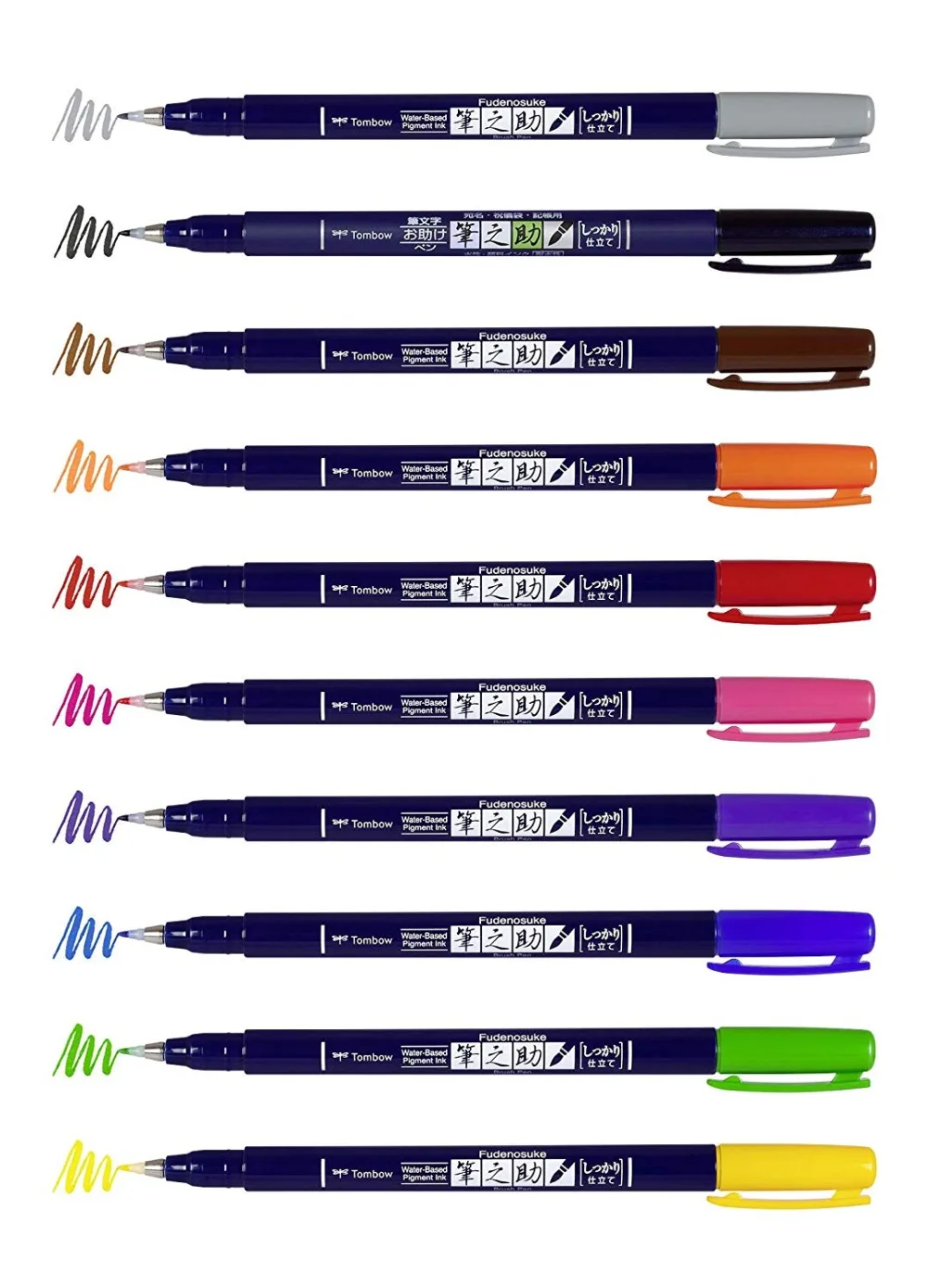 Tombow Fudenosuke цветные кисти для каллиграфии ручки для ручного письма художественный маркер цветная ручка для рисования Bullet Journal Design товары для рукоделия