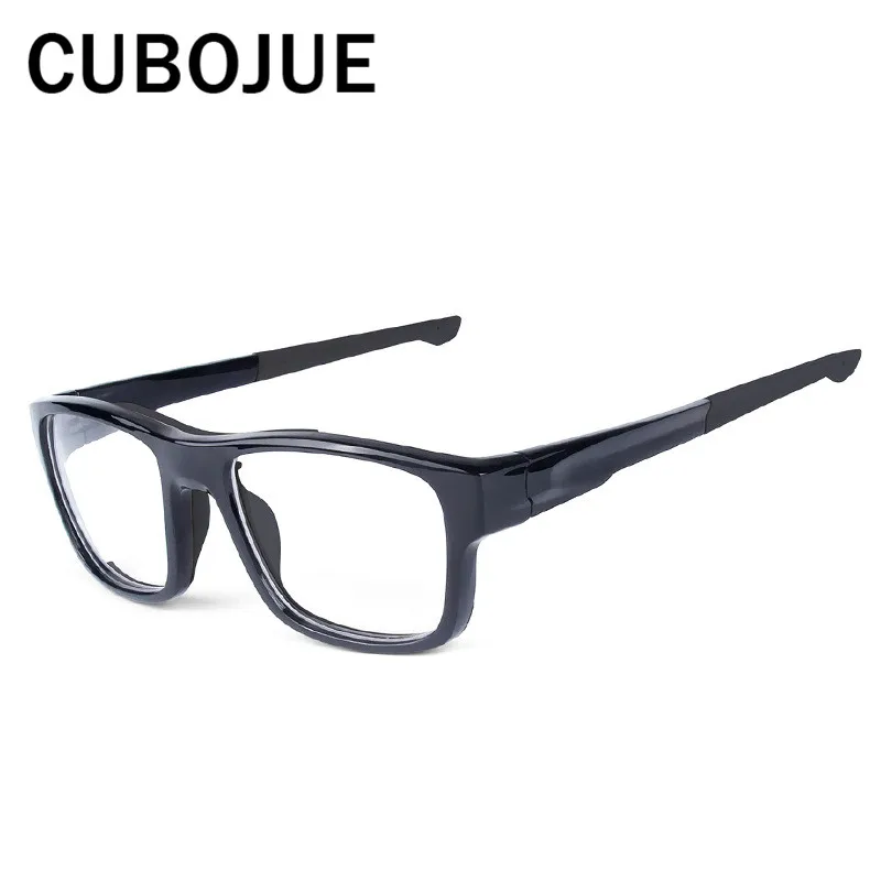 Cubojue TR90 спортивные очки кадр Для мужчин Для женщин анти-шок очки человека градусов рецептурная оптика мужские баскетбольные Футбол - Цвет оправы: shiny black