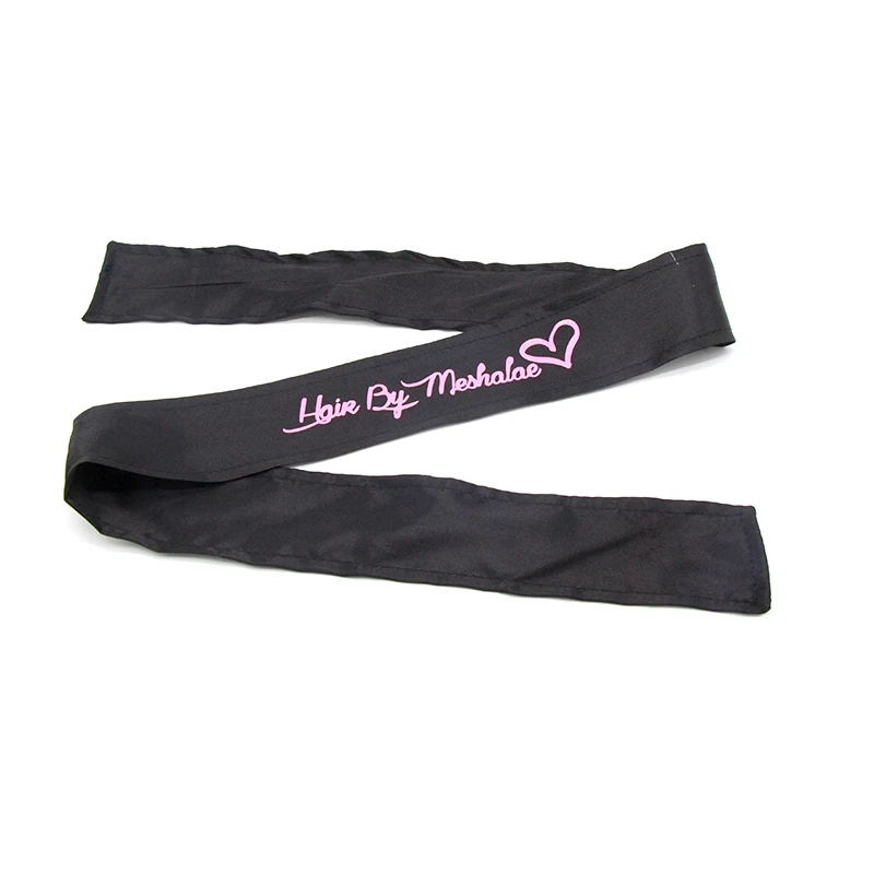 Черный шарф с индивидуальным логотипом для наращивания волос повязка на голову