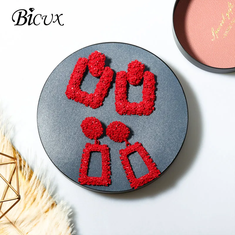 Женские массивные серьги подвески BICUX винтажные длинные золотого и серебряного