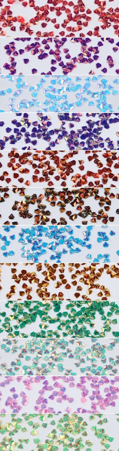 Беззеркальный 12 бутылок алмазной формы голографический блестящий для ногтей