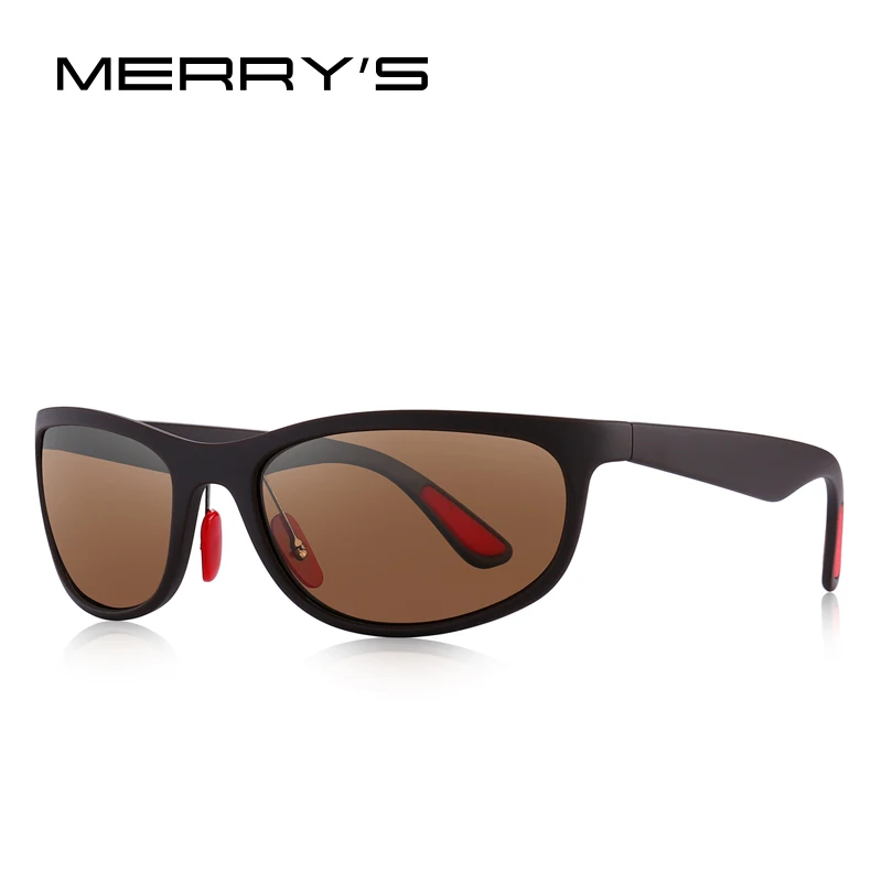 C04 Brown MERRYS Дизайнерские мужские поляризованные солнцезащитные очки для вождения, для спорта на открытом воздухе, очки, ультра-светильник, серия UV400, защита S8136 - Цвет линз: C04 Brown