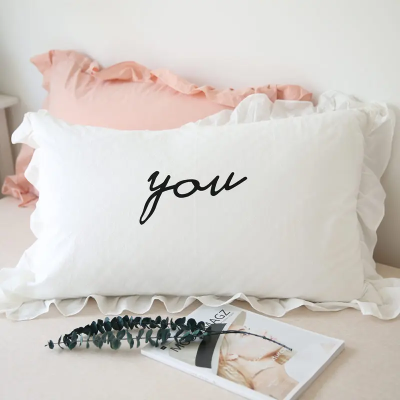 Комплект постельного белья для принцессы из хлопка 48 х74 см|white pillowcase|white shamscotton shams