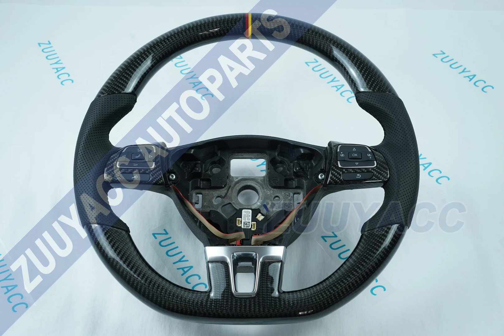 Модификация автомобиля углеродное волокно и кожа Рулевое колесо для VW Golf