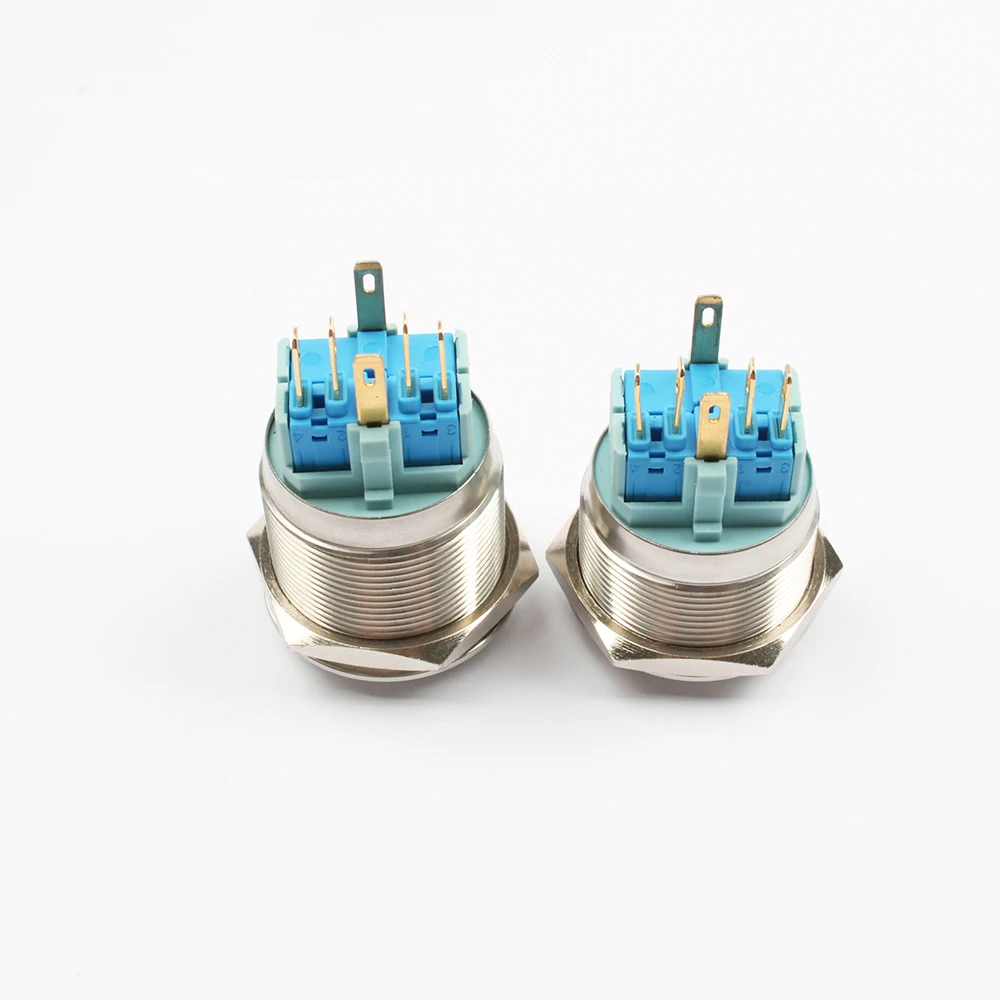 Металлический кнопочный переключатель из нержавеющей стали 25 мм светодиодное