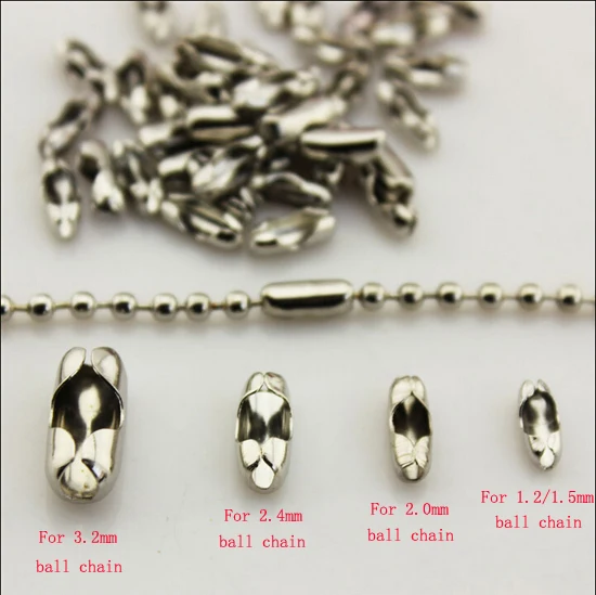 200pcs/lot Diameter 1.5/2/2.4/3.2 mm Ball Chain Connectors Clasps Gold/Silver For DIY Jewelry Findings Making Supplie | Украшения и