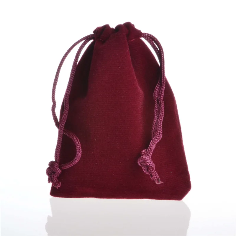 Jujube red Двусторонняя фланелевая сумка на шнурке напульсники большой карман для вещей высококачественные ювелирные украшения Твердые Цвет сумки Портативный мульти-функциональная сумка мешок - Цвет: Jujube red