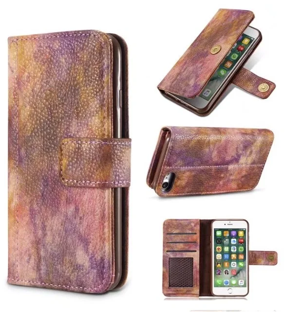 purple 360 Полный Чехол для X Iphone 5 5S Se 6 6s 7 8 samsung Galaxy S8 S9 Plus S7 Edge Note 8 Ретро винтажный кожаный бумажник откидная крышка - Цвет: purple