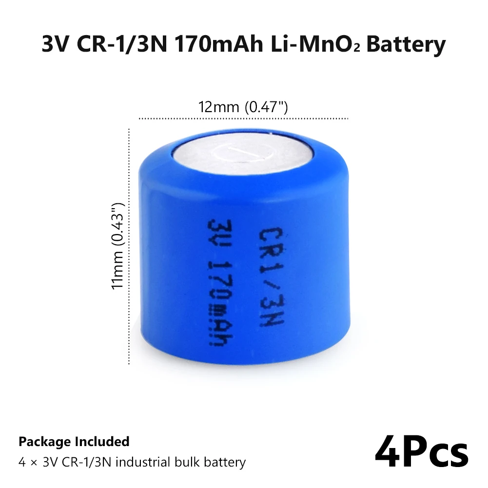 YCDC 3V литиевые элементы 170mAh CR1/3N Кнопка высокоразрядный Высокоточный аккумулятор CR11108 DL1/3N 2L76 CR1 CR111 батареи - Цвет: 4 PCS