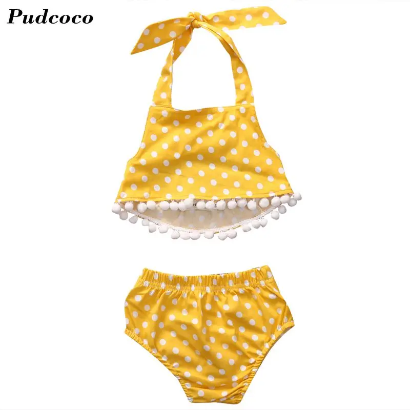 Милая Одежда для маленьких девочек коллекция 2017 года сезон лето топы в желтый