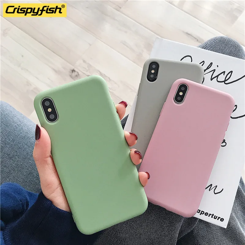 Прозрачный матовый чехол для iPhone 6 6s 7 8 Plus X XR XS MAX colorfu Ультратонкий Мягкий