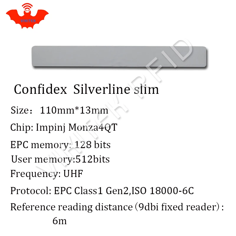 UHF RFID Анти металлический тег confidex silverline slim 915 МГц 868 Impinj Monza4QT EPCC1G2 6C печатная ПЭТ