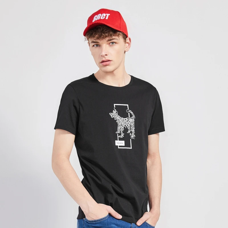 Мужская футболка с коротким рукавом SEMIR модная в стиле хип хоп круглым вырезом и