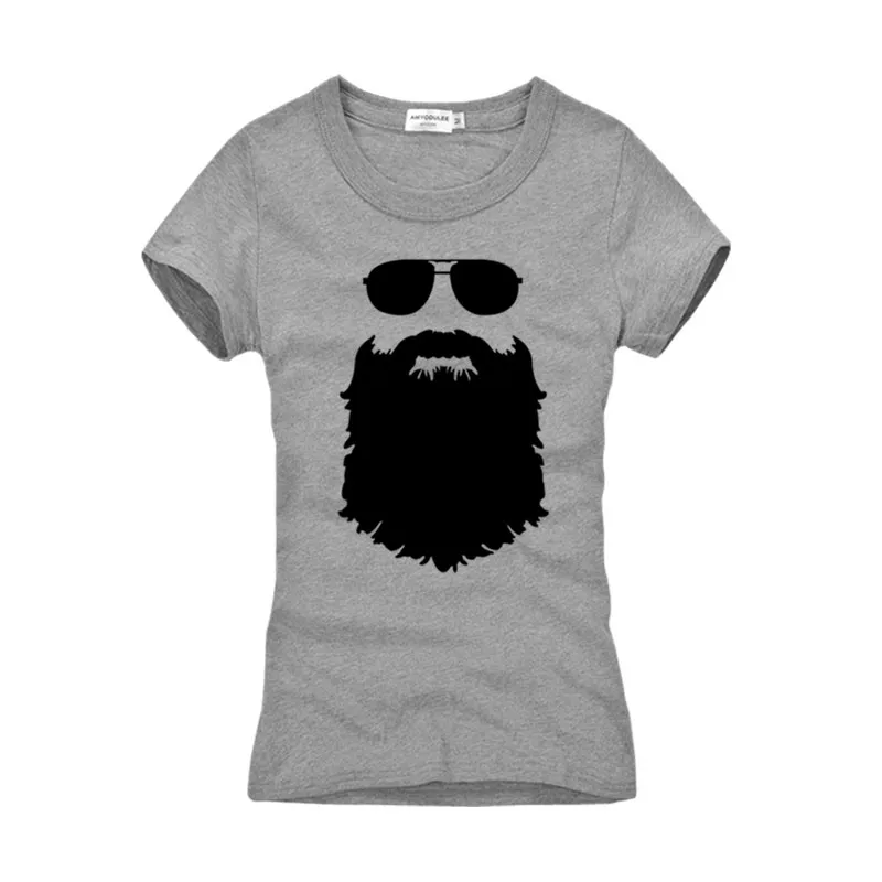Intreeting футболка с рисунком бороды и очков женская короткими рукавами облегающая