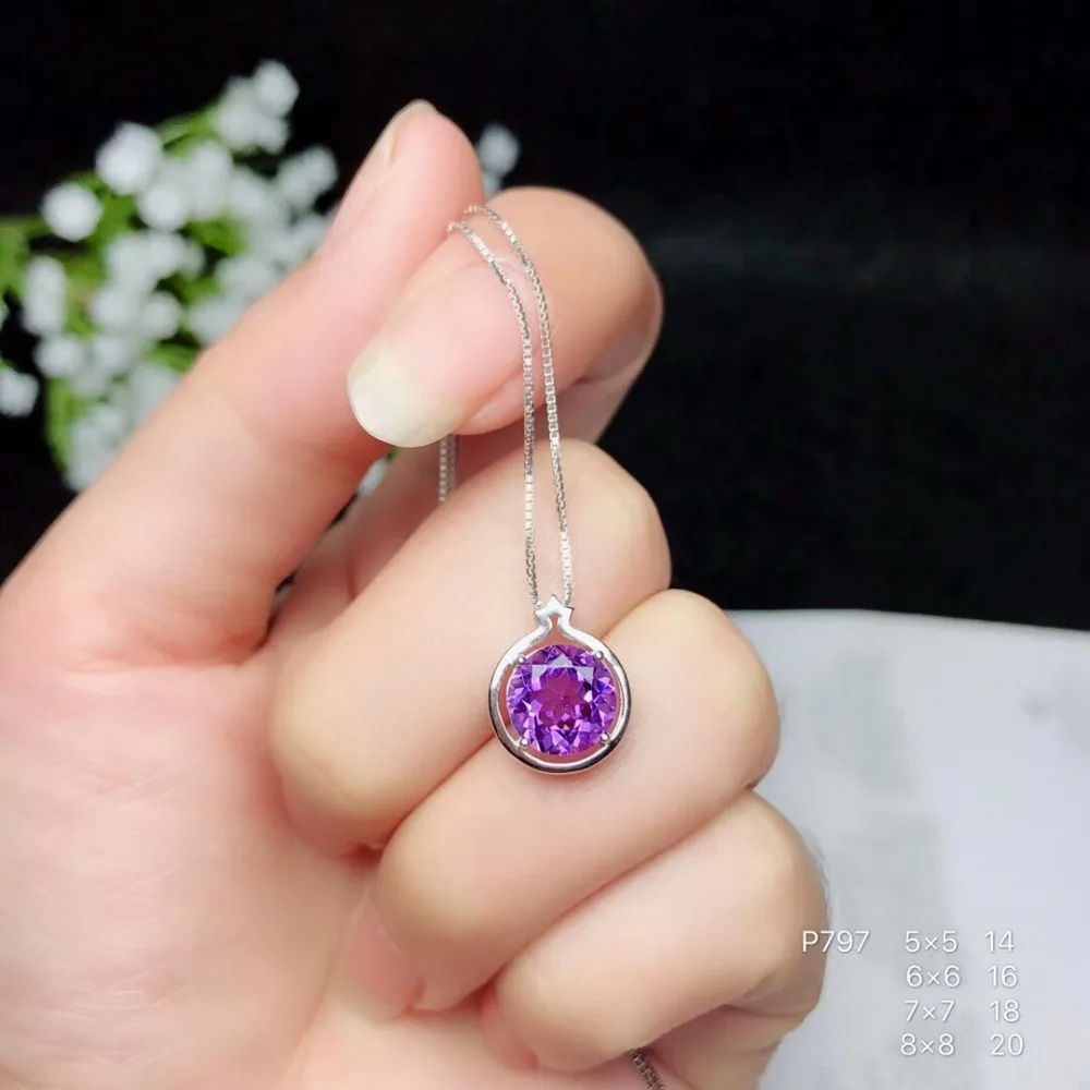 KJJEAXCMY boutique jewels 925 инкрустация из чистого серебра ожерелье натурального аметиста +