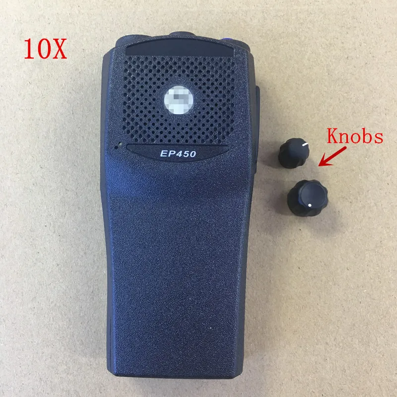 10X передний корпус Корпуса для рации motorola EP450 с konbs черного цвета замены|walkie talkie