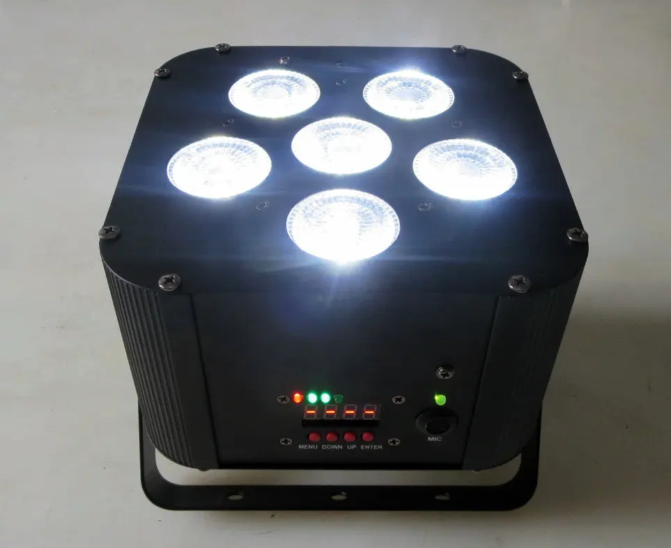 

6X18W RGBWAP 6in1 Wireless Wifi DMX Control Battery Projector Christmas Lights Power LED Dj Lights