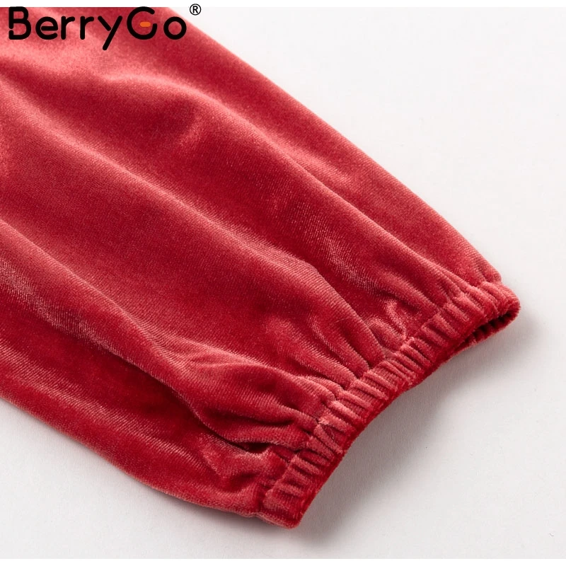 BerryGo, Элегантный женский комбинезон, сексуальный, осенний, квадратный воротник, на шнуровке, облегающий, бархатный, боди, для фитнеса, вечерние, для клуба, комбинезон, feminino mujer