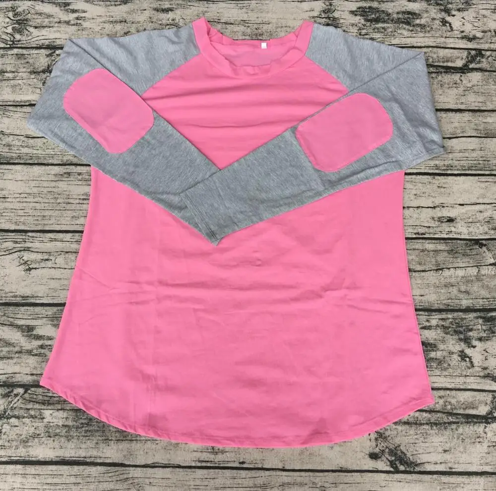

Оптовая локоть детей и взрослых Personlized Опрятный Патч Реглан Tee