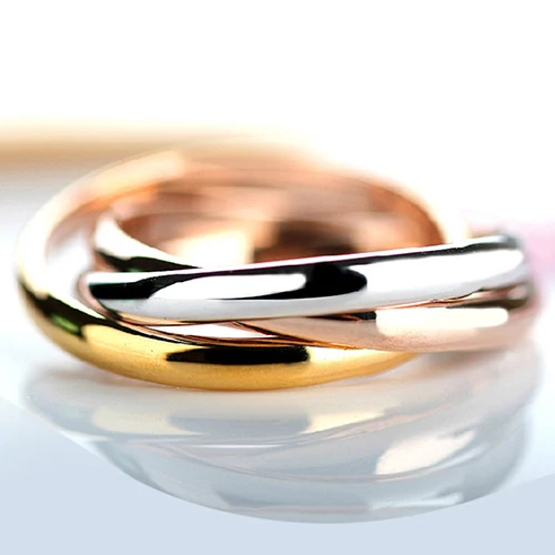 Женское кольцо из нержавеющей стали золотой и серебряный цвет 3 разных